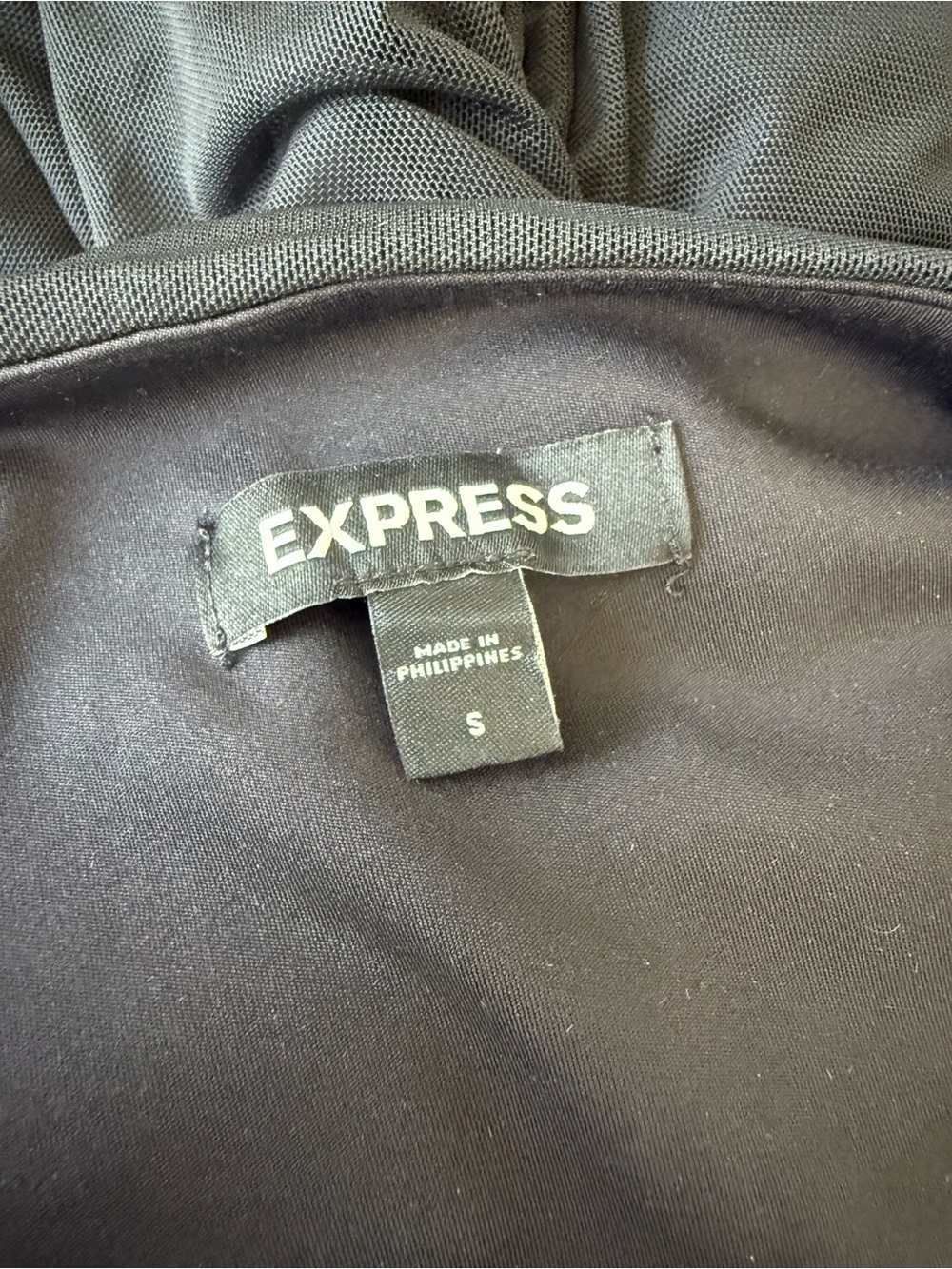 Express Black Ruched High-Low Slip Dress - Picture 7 of 7